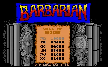 Barbarian - The Ultimate Warrior screen shot title